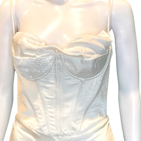 NWT House of CB Ivory Charmaine Corset Satin Maxi Dress - Sz S-Plus Cup - Picture 5 of 9